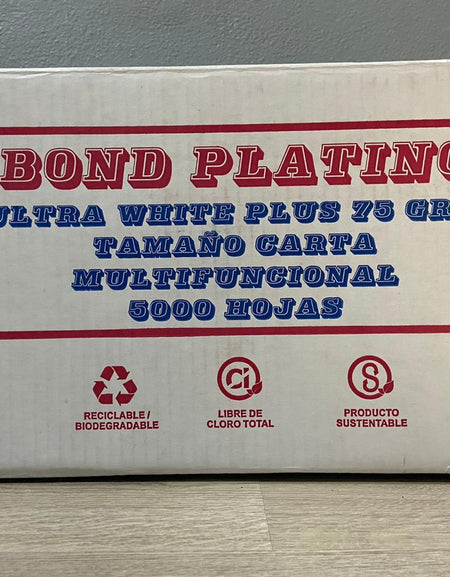 Papel Bond Tamaño Carta 5,000 Hojas PLATINO