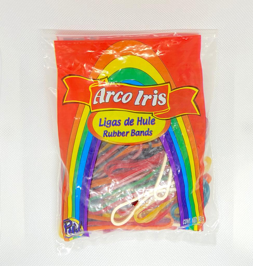 Ligas de Hule Coloresl Arcoiris  No. 18