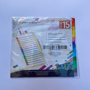 Separador Lux Tamaño Carta con 15 Divisiones